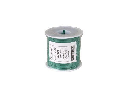 22326 cable hobbydrone awg26 50m roll silicone airplane wires leads green