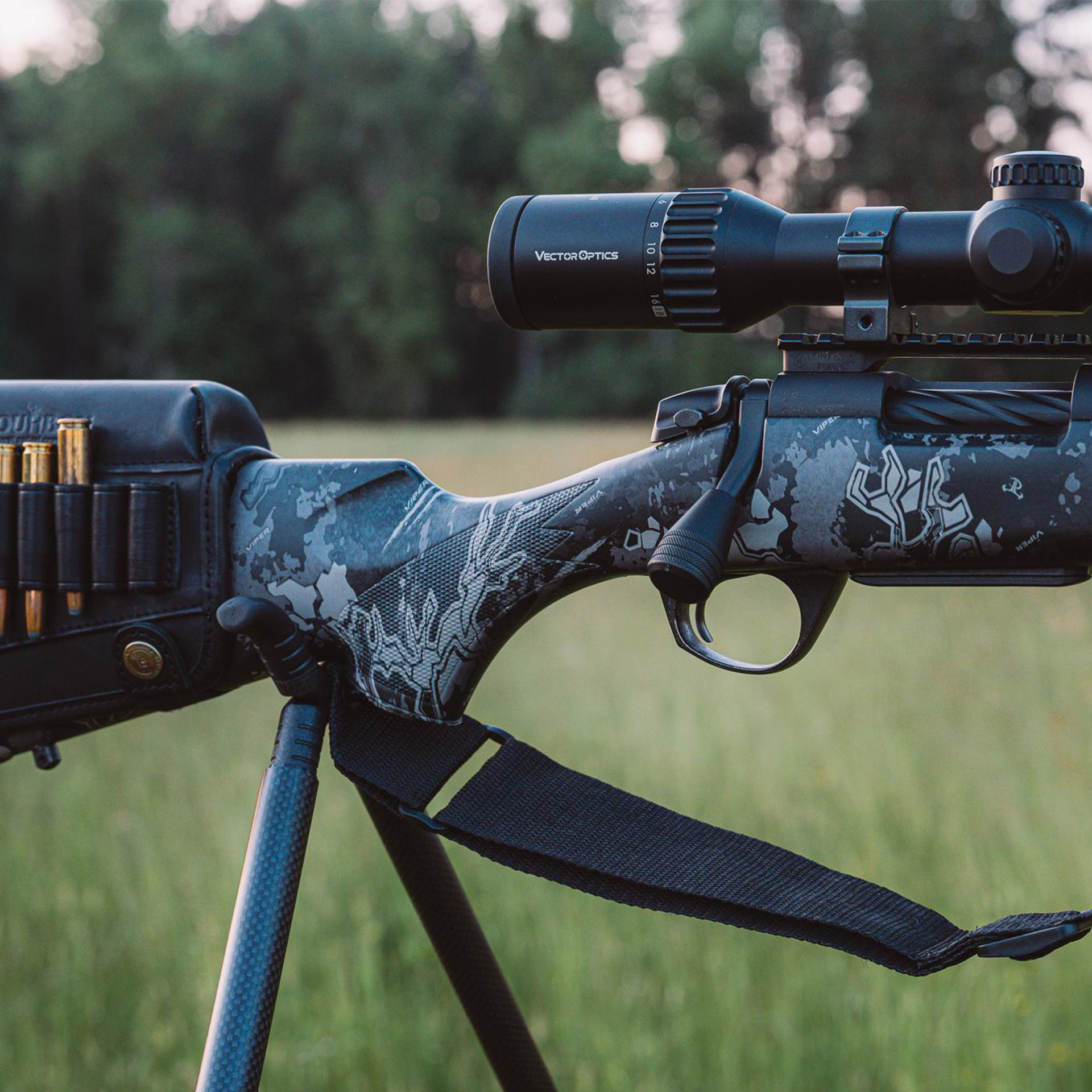 Venator střelecká hůl 4-nožka CARBON, nastavitelná střelecká karbonová hůl
