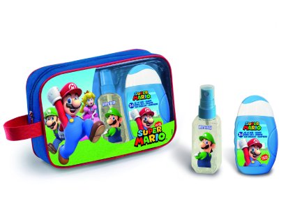 Super Mario kozmetická taška (telový sprej 90 ml + SG a šampón 2v1 110 ml)  4ks/1ktn