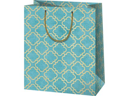 Darčeková taška A4 modro bledé kocky