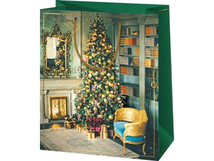 Vianočná taška - vianočný stromček zelená A4