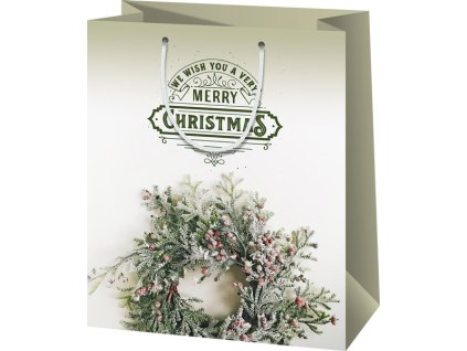 Vianočná taška - We Wish You A Very Merry Christmas nápis A4