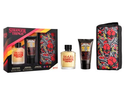 Stranger Things dačekový set EDT 100 ml + sprchový gél 150 ml + toaletná taška  4ks/1ktn