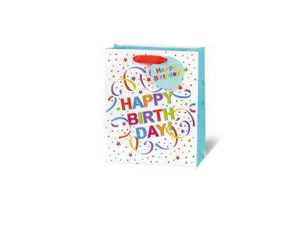 BSB - darčeková taška Happy Birthday farebná A5