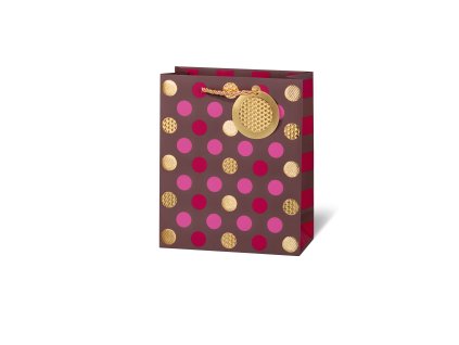 BSB - darčeková taška Mokka bodky A5