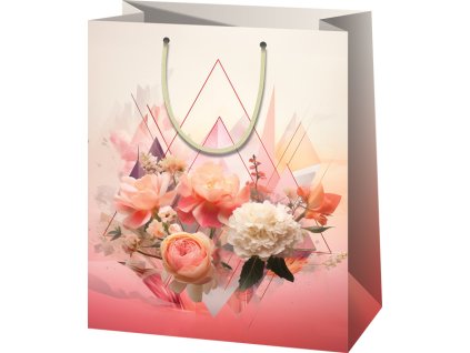 Darčeková taška - pastelová, kvety A4