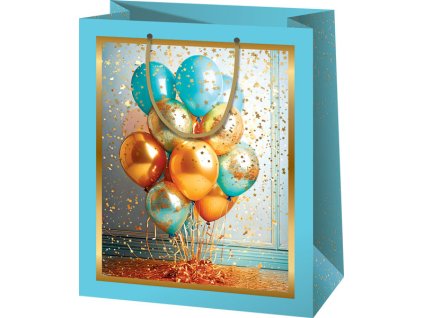 Darčeková taška - tyrkysová, balóny A4