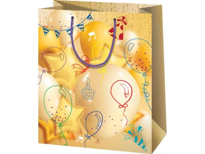 Darčeková taška - žltá, balóny XL