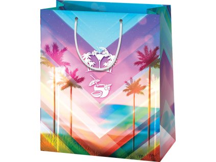 Darčeková taška - farebná, palmy CD