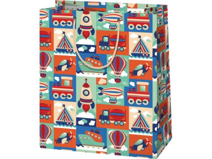 Darčeková taška - farebná, dopravné prostriedky A5