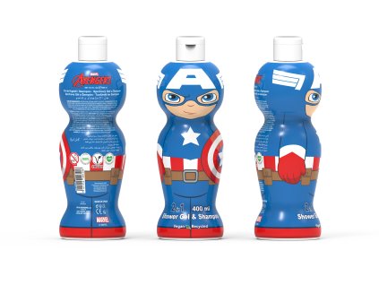 Captain America 1D sprchový gél a šampón 400 ml