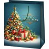 Vianočná taška - nápis Merry Christmas a stromček A3