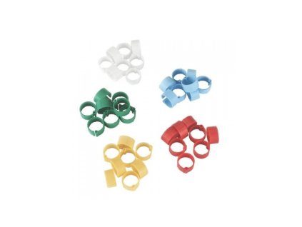 3736 krouzky na slepice 5 barev 12 mm 100 ks