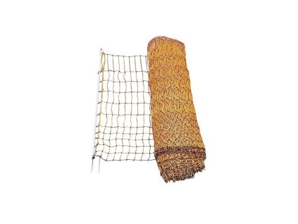 Síť vodivá pro drůbež, 50 m, oranžová, 112 cm x 50 m (Varianta 2 hroty)