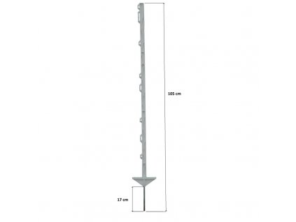 Tyčka - sloupek pro elektrický ohradník, plastová, bílá (Varianta 156 cm)