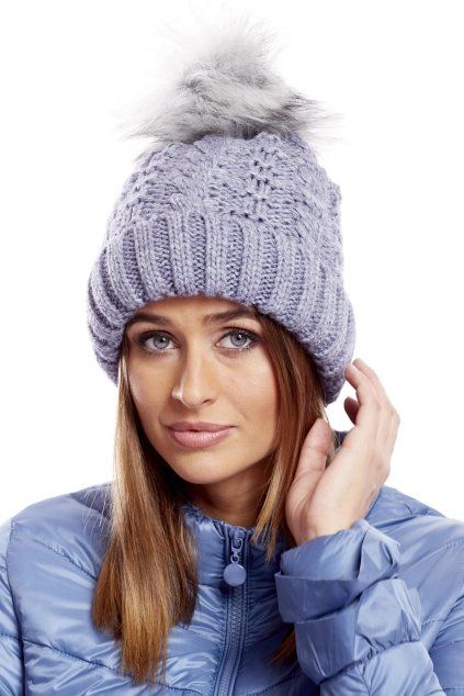 Čepice s kostkovaným stehem modrá (Velikost UNI)