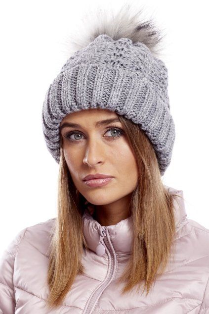 Čepice s kostkovaným vzorem tmavě šedá (Velikost UNI)