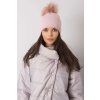 Světle růžová zimní čepice s bambulí (Velikost UNI)