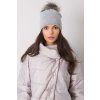 Šedá zimní čepice s bambulí (Velikost UNI)