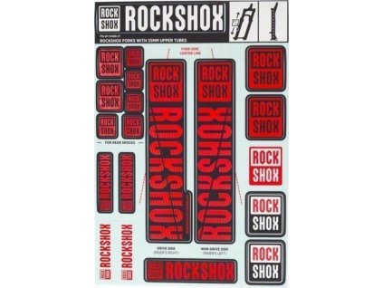 SRAM ROCK SHOX DECAL KIT 35MM OXY RED