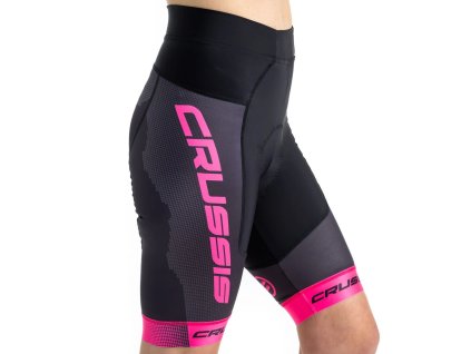 Crussis Cyklistické kraťasy dámské čierno-ružová farba