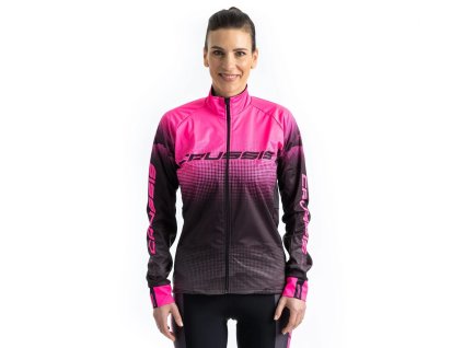 Crussis Cyklistická bunda No-Wind dámská čierno-ružová farba