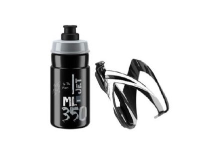 Flaša s košíkom set CEO šedo-čierne logo, 350 ml