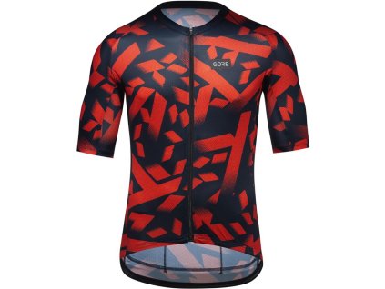 GORE Spirit Signal Camo Jersey Mens orbit blue/fireball S
