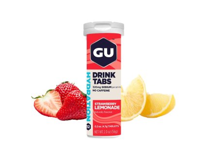GU Hydration Drink Tabs 54 g Strawberry Lemonade 1 tuba (balení 8ks) EXP 01/26