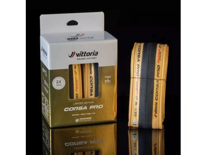 VITTORIA Double Pack Corsa Pro 28-622 fold TLR gold-blk-blk G2.0