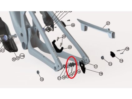 Skrutka čapu zadnej stavby LAPIERRE Spicy CF / Zesty CF 2021