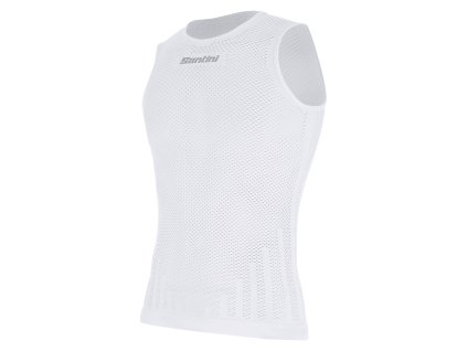 Funkčné tričko bez rukávov SANTINI Rete White