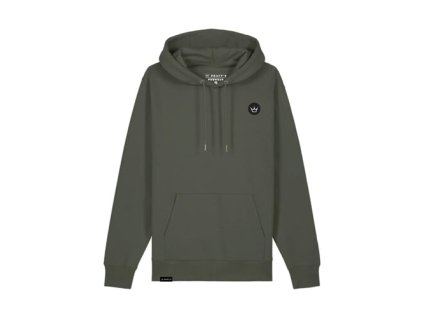 PEATYS'S PUBWEAR Mikina s kapucou s vyšívanou korunou KHAKI S