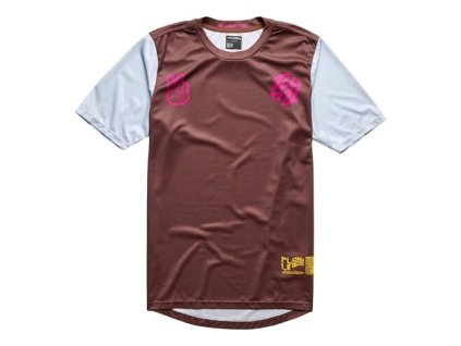 TLD DETSKÝ DRES S KRÁTKYM RUKÁVOM FLOWLINE FLIPPED CHOCOLATE L