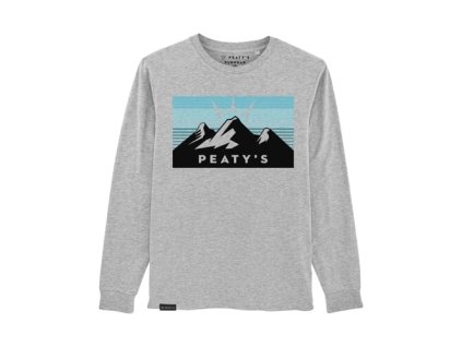 PEATYS'S PUBWEAR TRIČKO S DLHÝM RUKÁVOM 3 PEAKS SUNRISE / HEATHER GREY MATNÉ