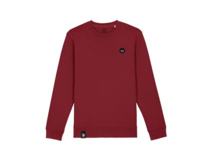 PEATYS'S PUBWEAR VYŠÍVANÁ Mikina - CROWN / BURGUNDY M