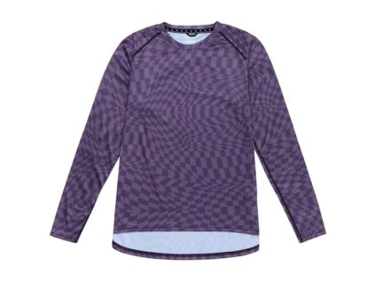 TLD DÁMSKY DRES S DLHÝM RUKÁVOM LILIUM TWISTED CHECKERS DARK PURPLE XS