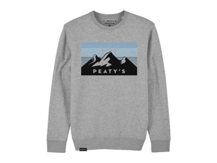 MIKINA PEATY'S PUBWEAR CREW - 3 PEAKS SUNRISE / HEATHER GREY L