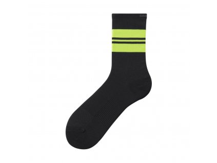 Ponožky ORIGINAL TALL černé/žlutý pásek / Vel: SM (36-40)