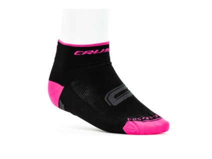 Cyklistické ponožky CRUSSIS, černo/růžové, vel. 35-38