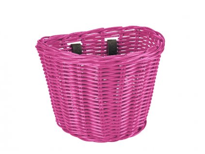Přední košík ELECTRA ratanový malý - Hot Pink