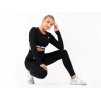 Crussis Crop Top dámsky dlhý rukáv čierna farba