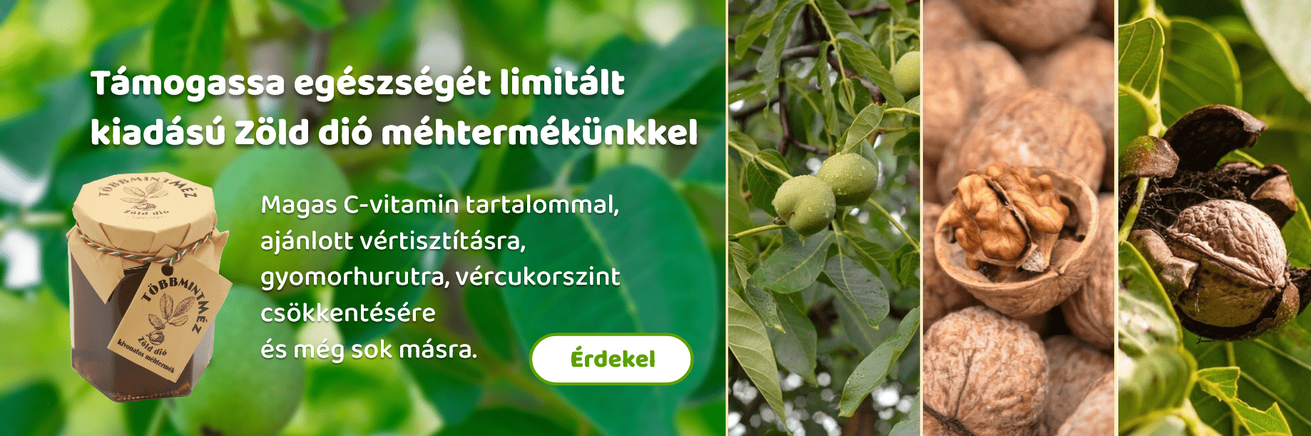 Limitált kiadású Zöld dió méhtermék