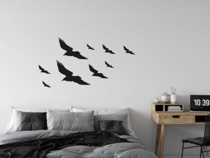 4329 ptaci na stenu samolepky na zed sedmero krkavcu detail
