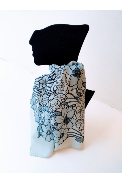 Shawl Peonies in blue