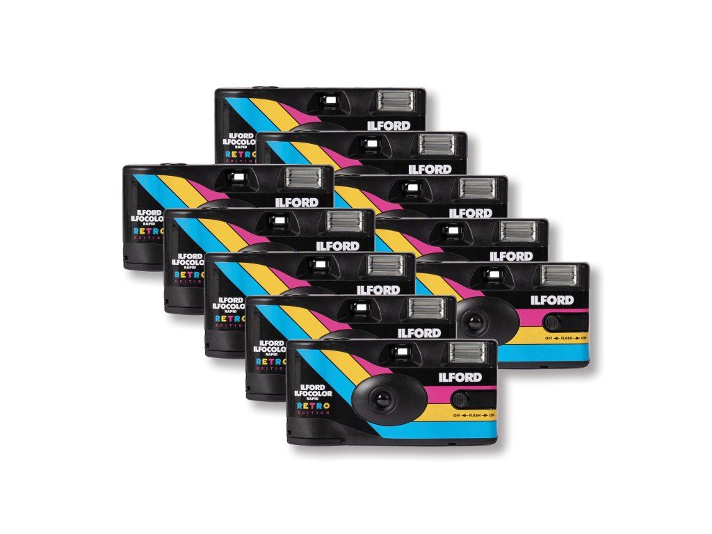 Ilford Ilfocolor Single Camera Rapid 27 Exp. Retro Edition 10 x Pack Box