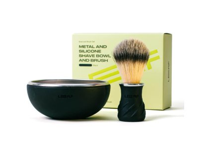 LEAF Shave Bowl Brush Set Black