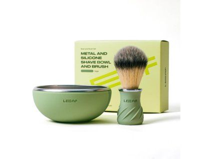 LEAF Shave Bowl Brush Set Sage