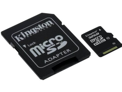 Kingston MicroSDHC 32GB Class 10 UHS-I + SD adaptér