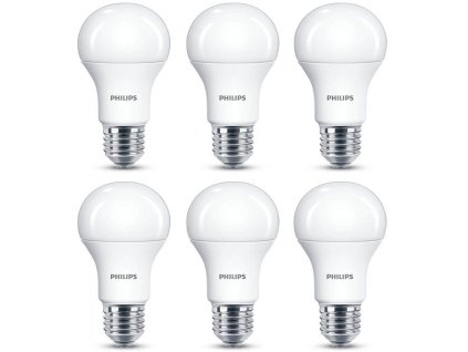 Philips LED 13-100W, E27, 2700K, matná, set 6ks